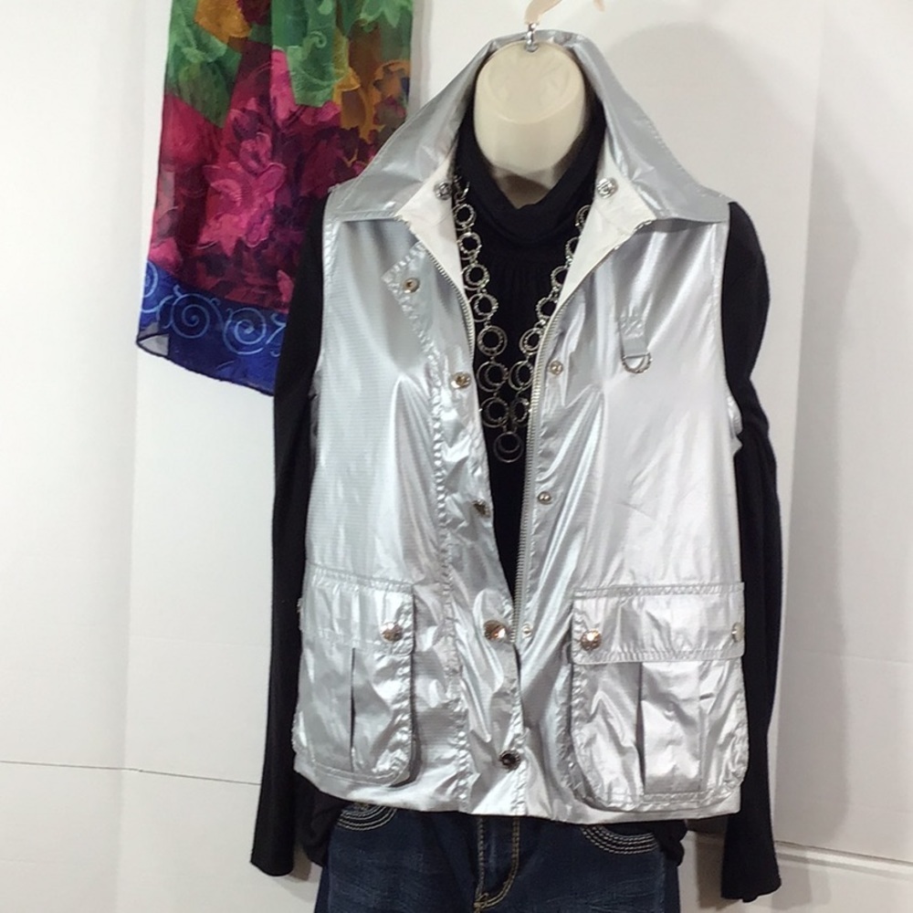 LRL silver/white reversible vest M